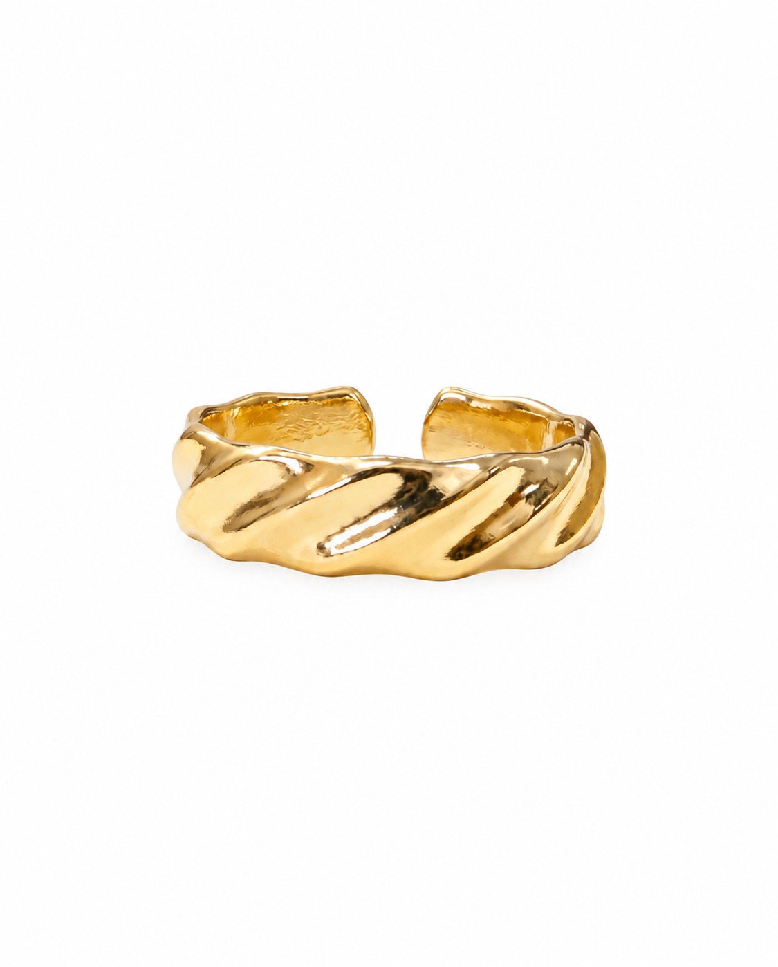 Chunky Gold Croissant Cuff Ring